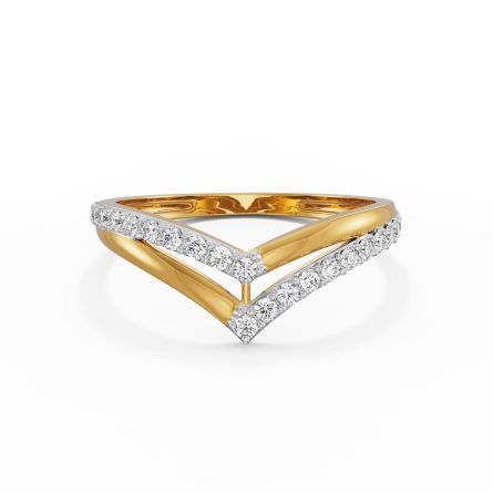 Wavy Krissy 14 KT Yellow Gold Lab Grown Diamond Band