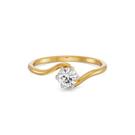 Glistening Solitaire 14 KT Yellow Gold Ring