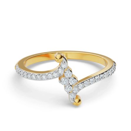 Whimsical Cluster 14 KT Yellow Gold Lab Grown Diamond Ring