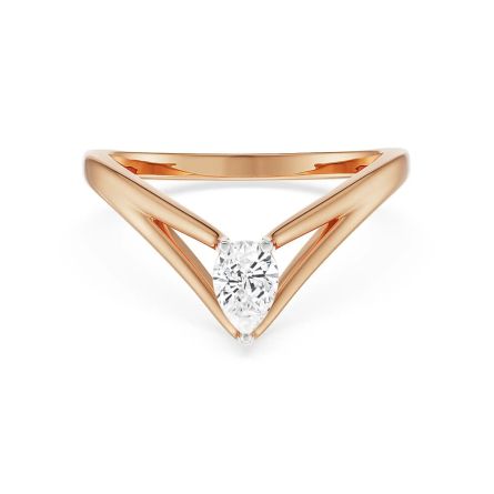 V Maria 18 KT Yellow Gold Diamond Band