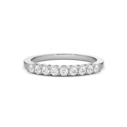 Round Brilliant 14 KT White Gold Lab Grown Diamond Band