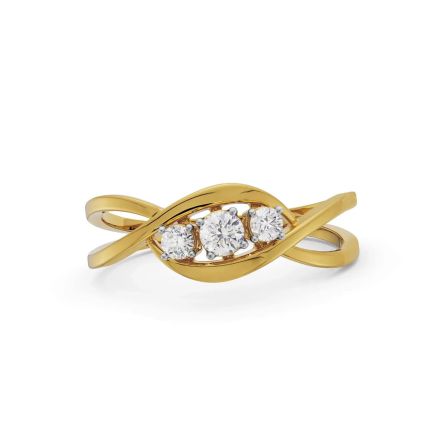 Trifecta of 14 KT Yellow Gold Lab Grown Diamonds Band