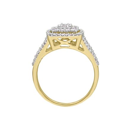 Drop Design Diamond Finger 14 KT Yellow Gold Ring