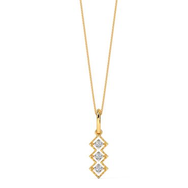 Tri Rhom 14 KT Yellow Gold Diamond Pendant