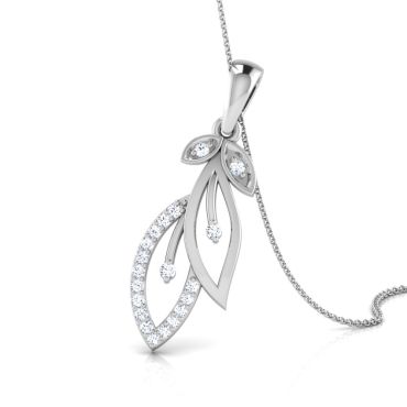 Tranquil Leaf Platinum 950 Diamond Pendant