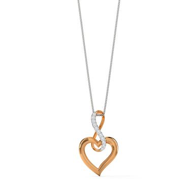 Infinity Love 18 KT Rose Gold Diamond Pendant