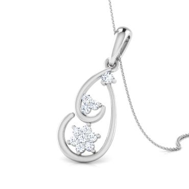 Spiral Star 950 Diamond Pendant