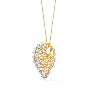 Alder Root 18 KT Yellow Gold Diamond Pendant
