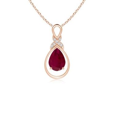 Ruby Infinity Pendant with Diamond 'X' Motif