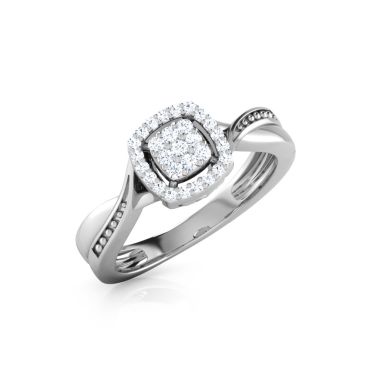 Anna Quad 18 KT White Gold Diamond Ring