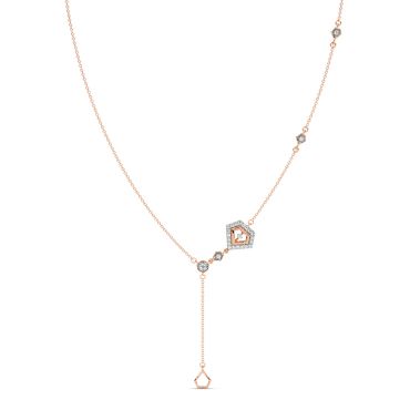 Dawn to Dusk 14 KT Rose Gold Diamond Lariat Necklace