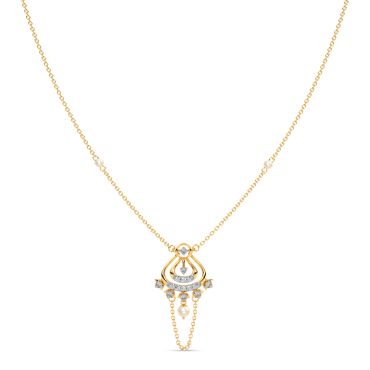 Gleaming Veil 14 KT Yellow Gold Diamond Necklace