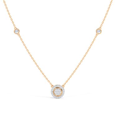 Halo Circlet 14 KT Rose Gold Diamond Necklace