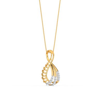 Infinity 14 KT Yellow Gold Diamond Pendant