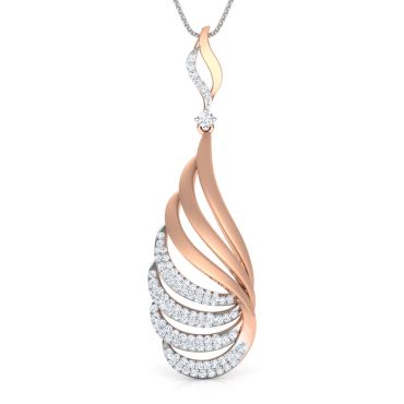 Paisley Arch 18 KT Rose Gold Diamond Pendant