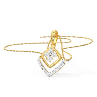 Quad Miracle Plate 18 KT Yellow Gold Diamond Pendant