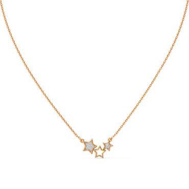 Kylie Glinting Stars 14 KT Rose Gold Diamond Necklace