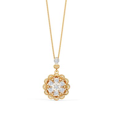 Melrose Ornate 14 KT Yellow Gold Diamond Pendant