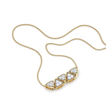 Natalia Twin Bar 18 KT Yellow Gold Diamond Necklace