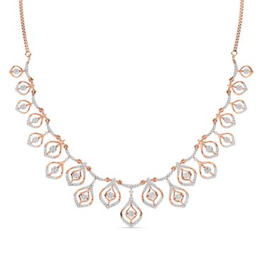 Noyal 14 KT Rose Gold Diamond Necklace