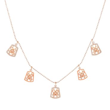 Twinkling Tetra 14KT Yellow Gold Polki Necklace