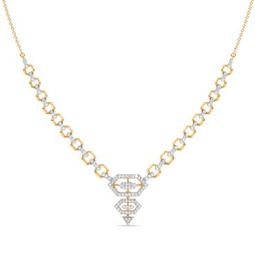 Shimmering Love 14 KT Yellow Gold Diamond Necklace