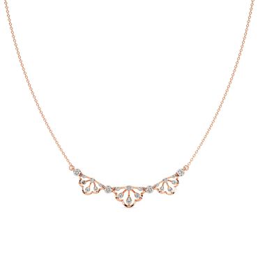 Twilight Torsade Station 14 KT Rose Gold Diamond Necklace