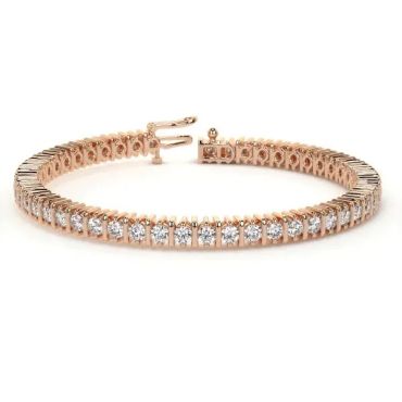 Lab Diamond Tennis  14 KT with rose gold bracelet