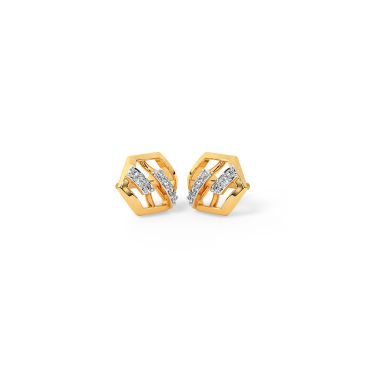 Valerie 14 KT Yellow Gold Diamond Stud Earrings