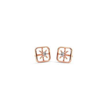 Remi 14 KT Rose Gold Diamond Stud Earrings