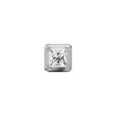 Princess Cut Lab Grown Diamond 14 KT with white Men Stud