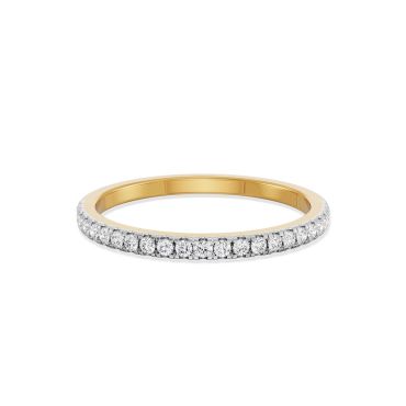 Shimmery Classic 14 KT Yellow Gold Lab Grown Diamond Band