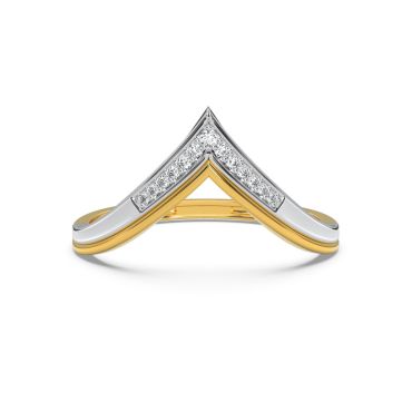 Bold V-Accent 14 KT Yellow Gold Lab Grown Diamond Ring