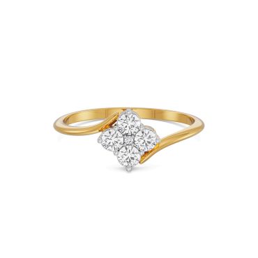 Fourfold 14 KT Yellow Gold Lab Grown Diamond Sparkle Ring