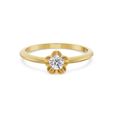 Floral Bloom 18 KT Yellow Gold Diamond Ring