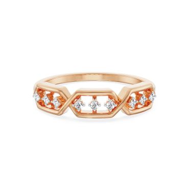 Eternally Linked 18 KT Rose Gold Diamond Band