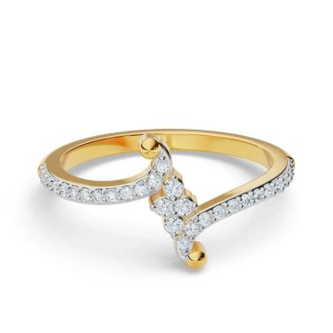 Whimsical Cluster 14 KT Yellow Gold Lab Grown Diamond Ring