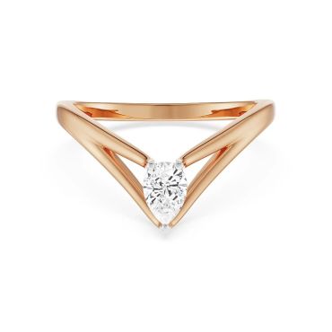 V Maria 18 KT Yellow Gold Diamond Band