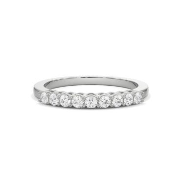 Round Brilliant 14 KT White Gold Lab Grown Diamond Band