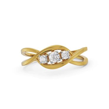 Trifecta of 14 KT Yellow Gold Lab Grown Diamonds Band