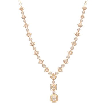 Evelyn 14 KT Yellow Gold Polki Diamond Necklace