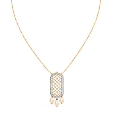 Afra 14 KT Rose Gold Pearl Necklace
