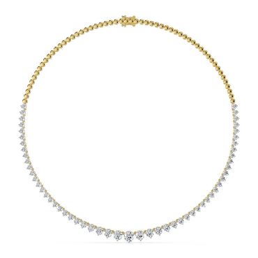Lab Grown Diamond Tennis 14 KT with yellow gold Necklace