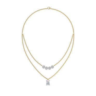 Tina Layered Lab Grown Diamond 14 KT with yellow gold Necklace