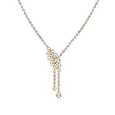 Floral Cascade Lab Grown Diamond 14 KT with yellow gold Necklace