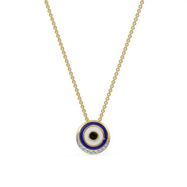 Enigma Evil Eye Lab Diamond 14 KT with yellow gold Necklace