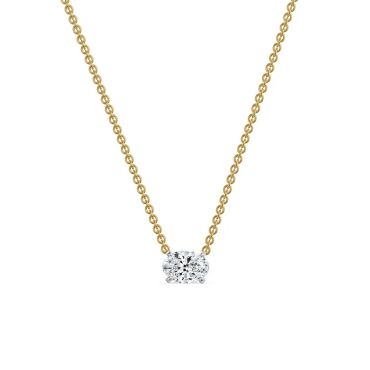 2 CT Oval Lab Grown Diamond 14 KT with yellow gold Necklace