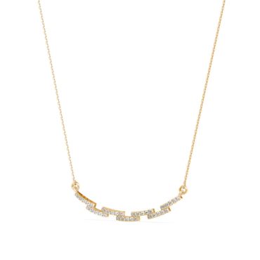 Sleek Diamond 14 KT with yellow gold Necklace