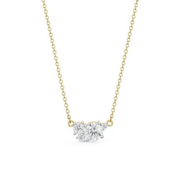 Bouquet Cascade Lab Grown Diamond 14 KT with yellow gold Necklace