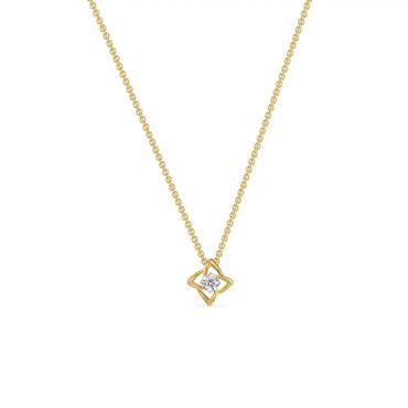 Raha Solitaire Lab Grown Diamond 14 KT with yellow gold Necklace
